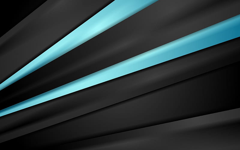 abstract dark background, blue lines, light blue lines, black lines, HD wallpaper
