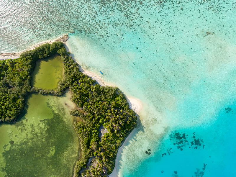 aerial graphy of green island, HD wallpaper