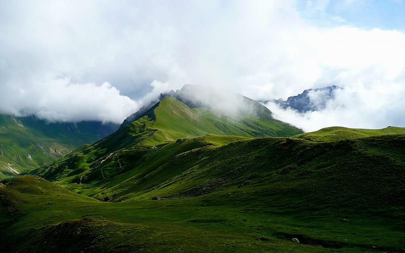 Mountain Cloud Alps France-Nature Landscape, HD wallpaper