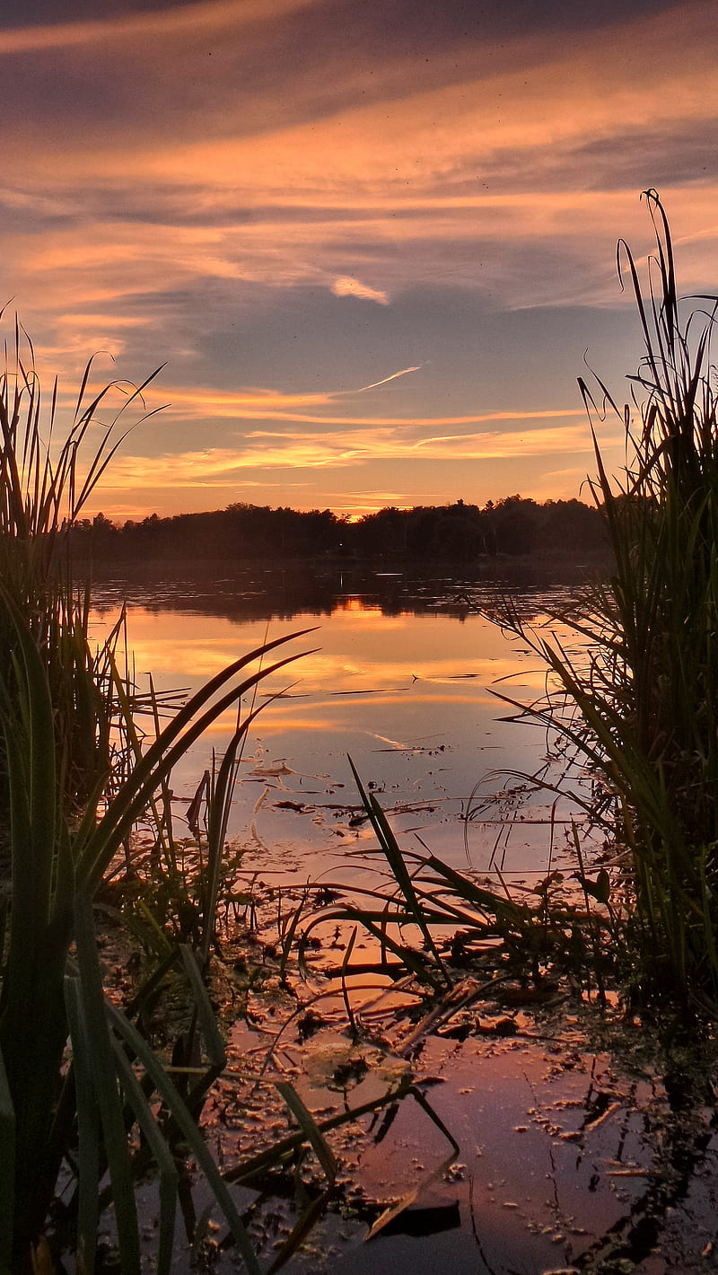 Sunset in the lake, cloudporn, hungary, nagykanizsa, naplemente, to, HD phone wallpaper