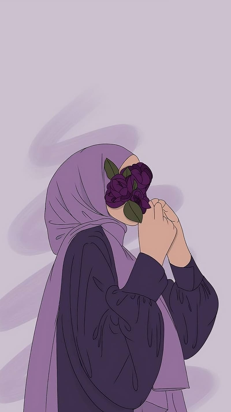 Hijab Styles, purple hijab, purple, hijab, HD phone wallpaper