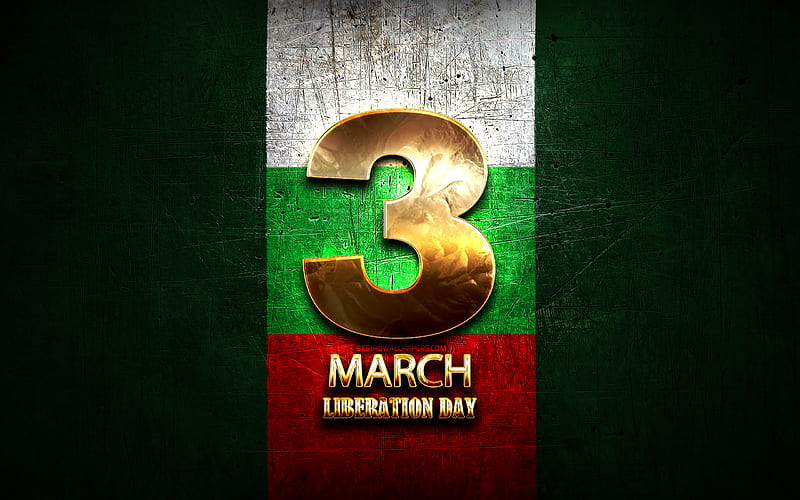 Bulgarian Liberation Day, March 3, golden signs, Bulgarian national holidays, Bulgaria Public Holidays, Bulgaria, Europe, Liberation Day of Bulgaria, HD wallpaper