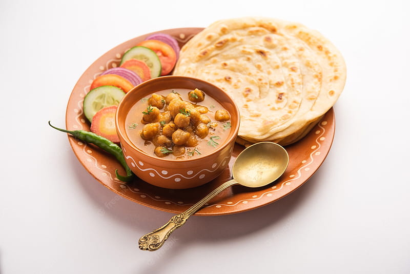 Premium . Chole or chana masala with paratha, chickpea spicy curry served with laccha parantha. popular north indian dish, North Indian Food, HD wallpaper
