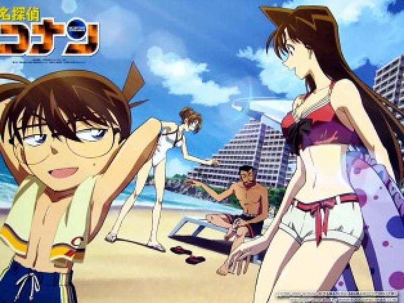Detective Conan, Kogoro Mouri, Ran Mouri, Conan Edogawa, Eri, HD wallpaper