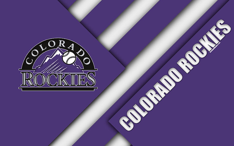 Colorado Rockies, National League, West division, MLB purple abstraction, logo, material design, baseball, Denver, Colorado, USA, Major League Baseball, HD wallpaper