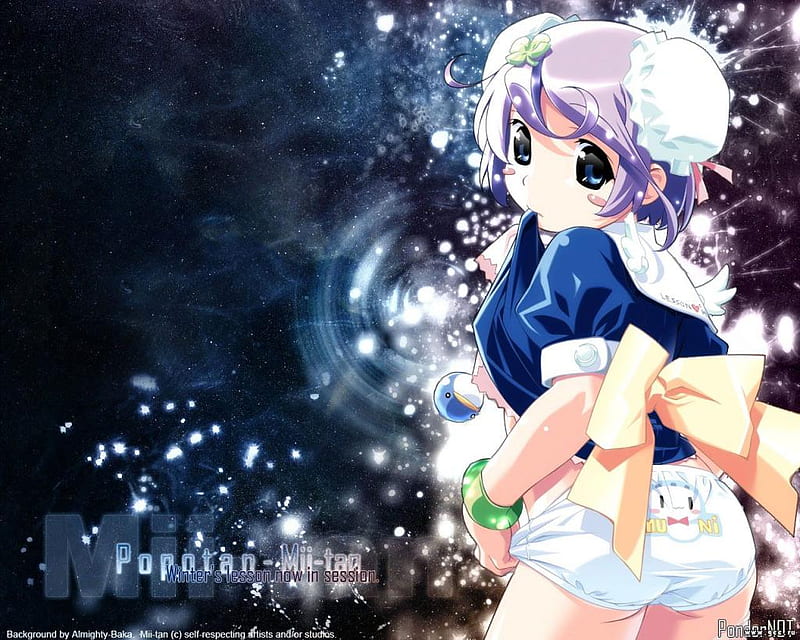 Popotan-Soft, kitty, soft, bow, clover, popotan, anime, mii, wrist band, diaper, HD wallpaper