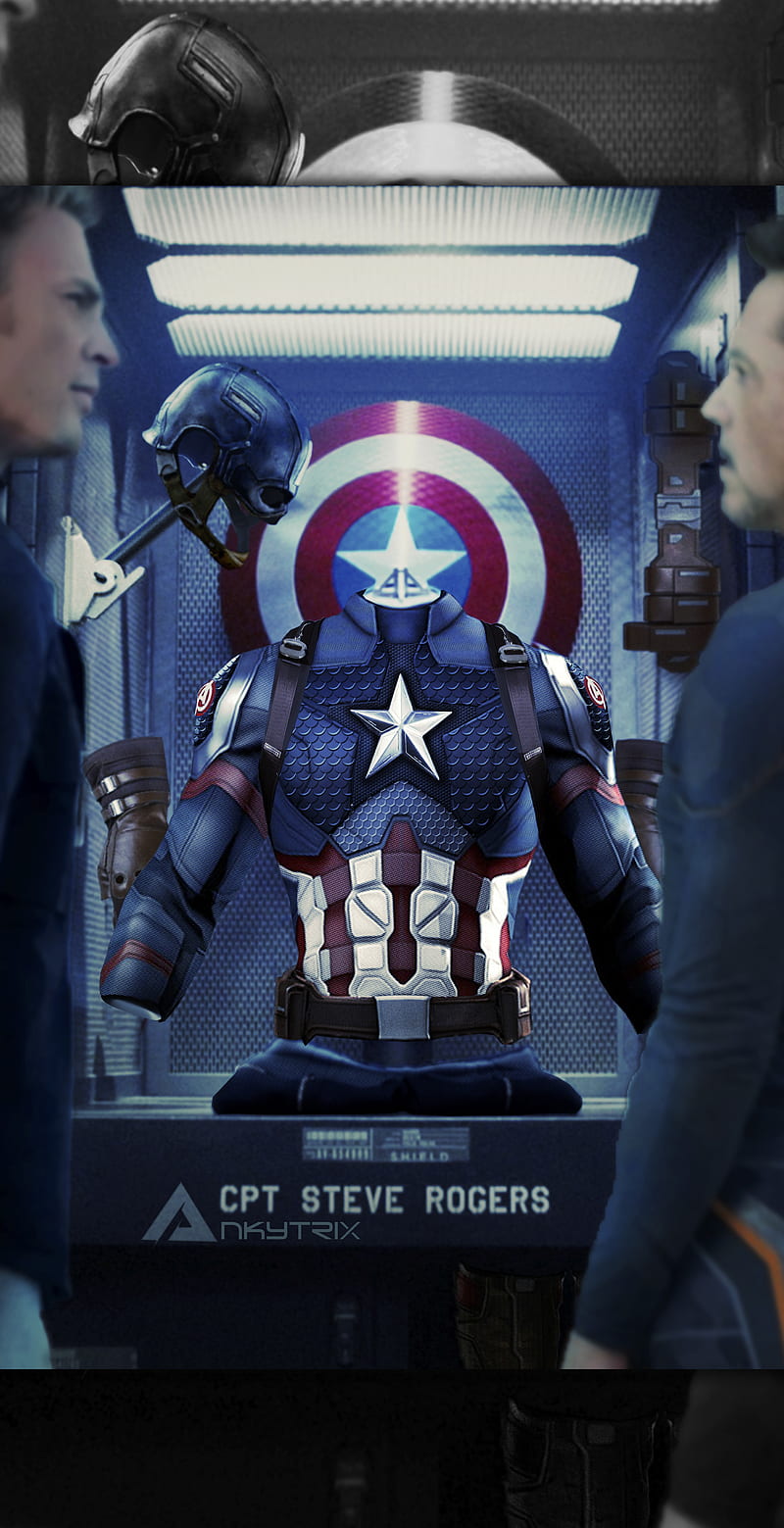 Suit Up Cap, avengers 4, captain america, iron man, tony stark, ankytrix04, marvel, mcu, captain america suit, spider man far from home, HD phone wallpaper