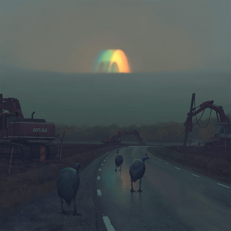 Simon Stålenhag, artwork, house, building, HD phone wallpaper