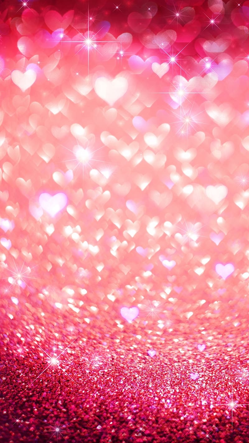 Pink Glitter Little Hearts Flash, pink glitter, little hearts flash, HD ...