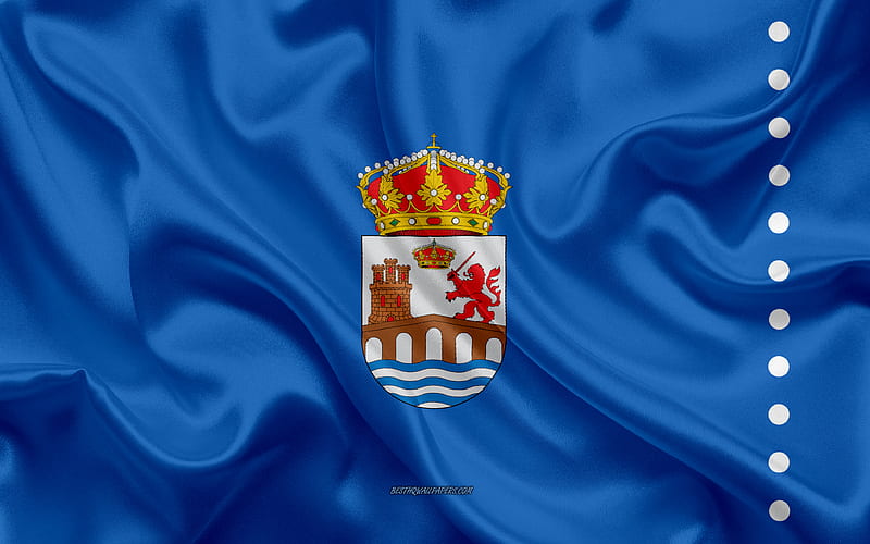 Ourense Flag silk texture, silk flag, Spanish province, Ourense, Spain, Europe, Flag of Ourense, flags of Spanish provinces, HD wallpaper