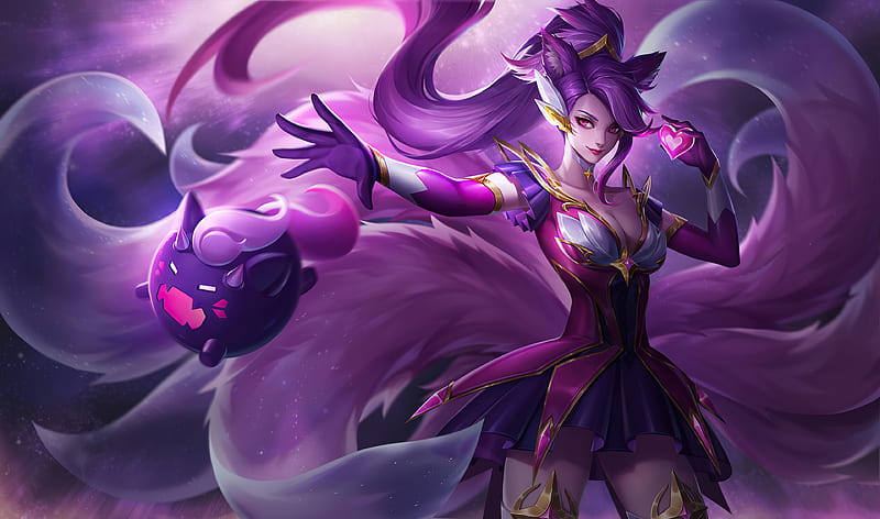 Star Guardian Ahri , ahri, league-of-legends, games, artwork, artist, digital-art, artstation, HD wallpaper