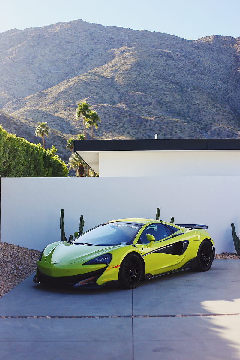 car, sports car, front view, yellow, HD phone wallpaper