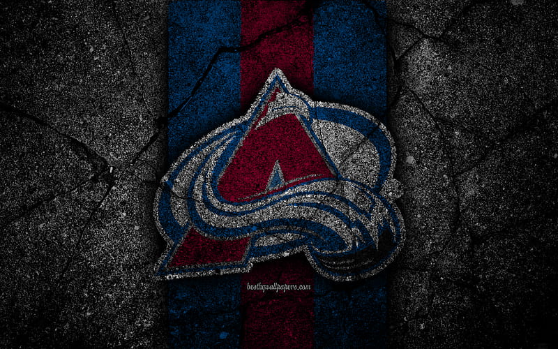 Colorado Avalanche, logo, hockey club, NHL, black stone, Western Conference, USA, Asphalt texture, hockey, Central Division, HD wallpaper