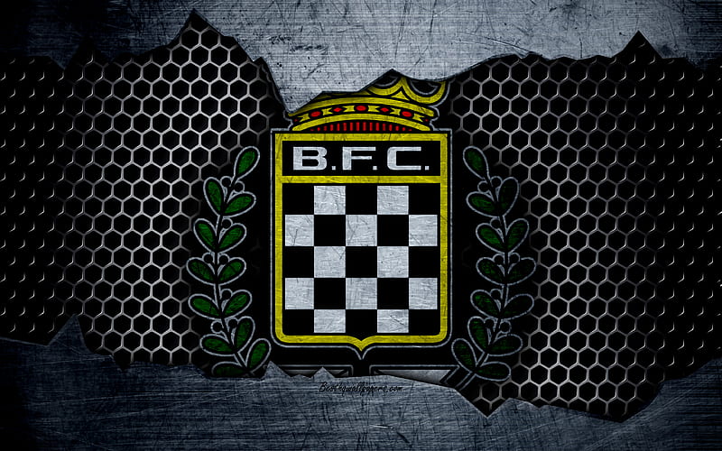 Boavista FC, football club, logo, Boavista emblem, Porto, Portugal, football, Portuguese championship, metal texture, grunge, HD wallpaper