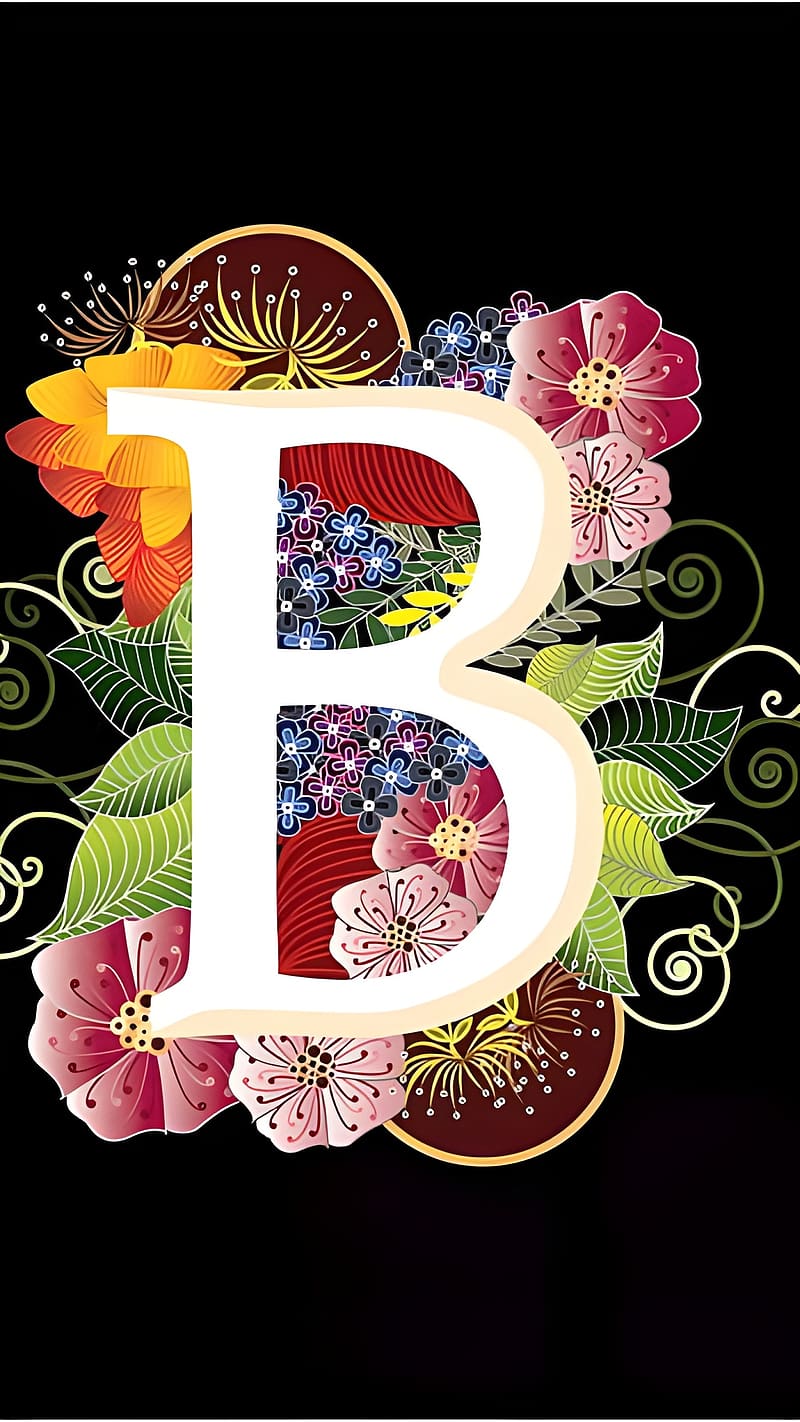 B Name Ka, flora b, letter b, HD phone wallpaper