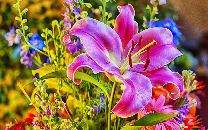 Hermoso lirio rosa - r, lirios, flores, una flor, naturaleza, Fondo de  pantalla HD | Peakpx
