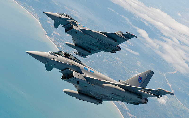 Eurofighter Typhoon, fighters, military aircraft, 4 generation, Royal Air Force, No 60 Squadron RAF, HD wallpaper