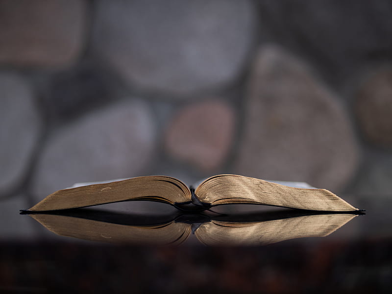 open book on glass table, HD wallpaper