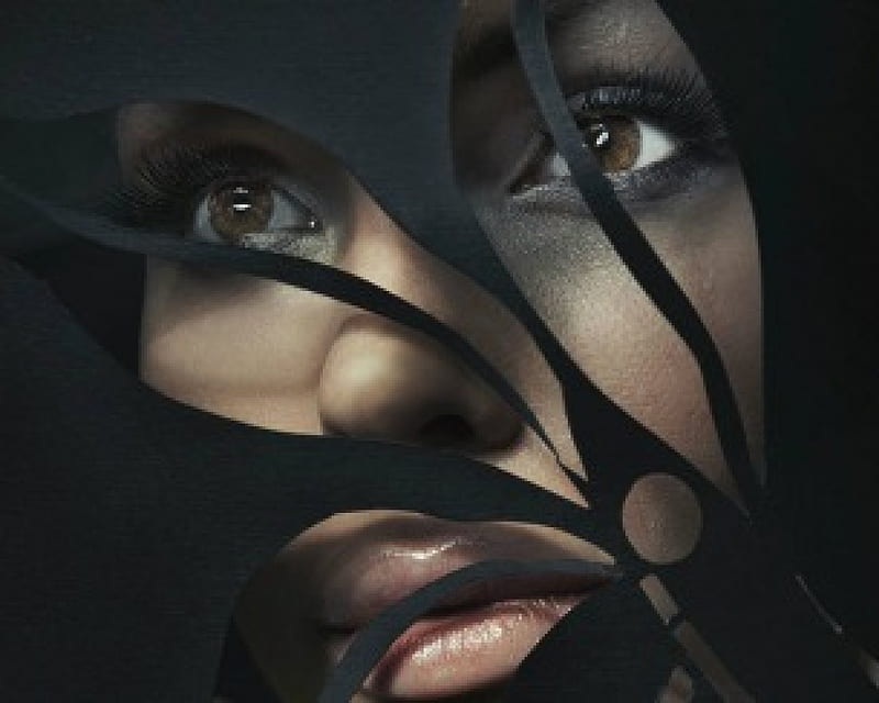 Mysterious Woman, art, model, dark, face, woman, HD wallpaper