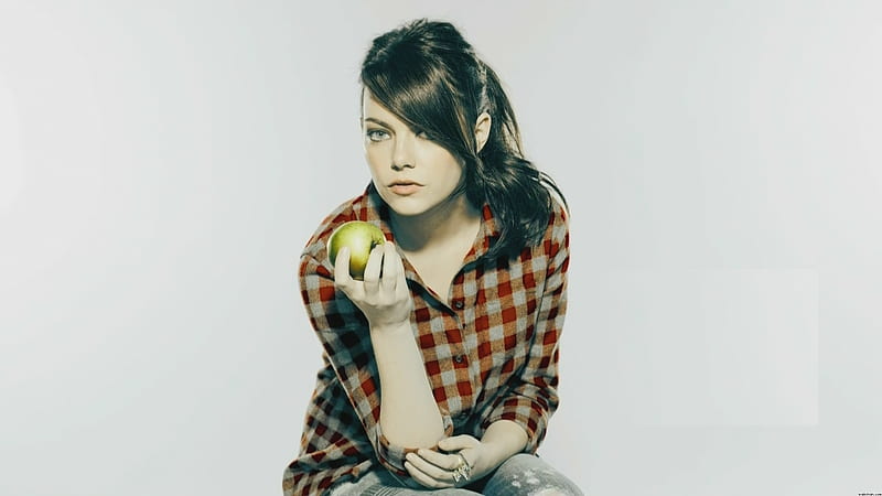 Emma Stone, apple, stone, snl, emma, saturday night live, HD wallpaper