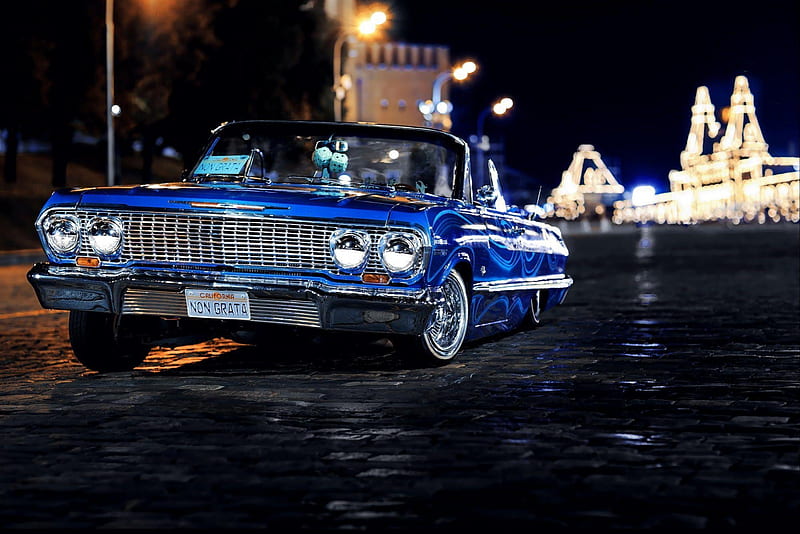 1963 impala, impala, lowrider, street, car, HD wallpaper