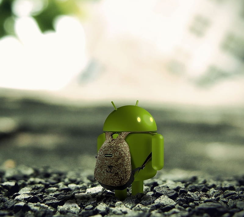 Droid with Packpack, android, backpack, camo, icon, logo, symbol, HD wallpaper