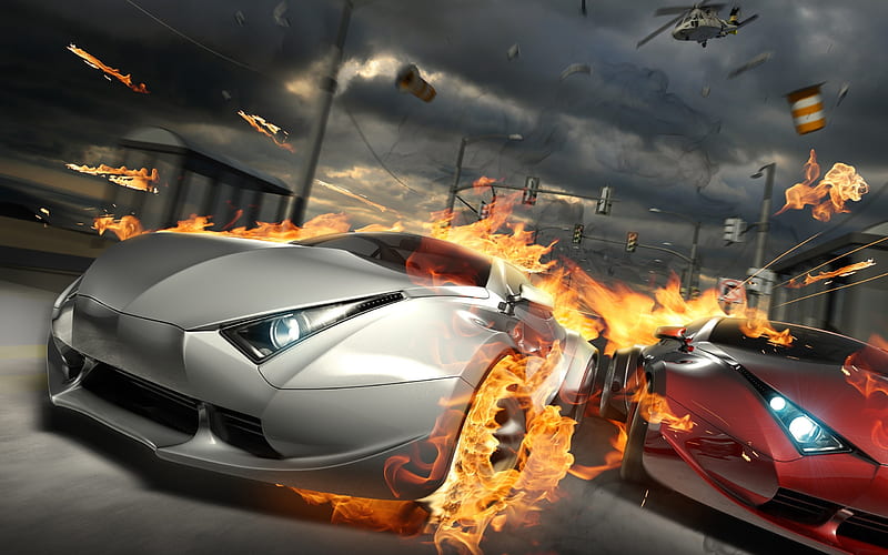 Destructive Race-3D Creative Design, HD wallpaper