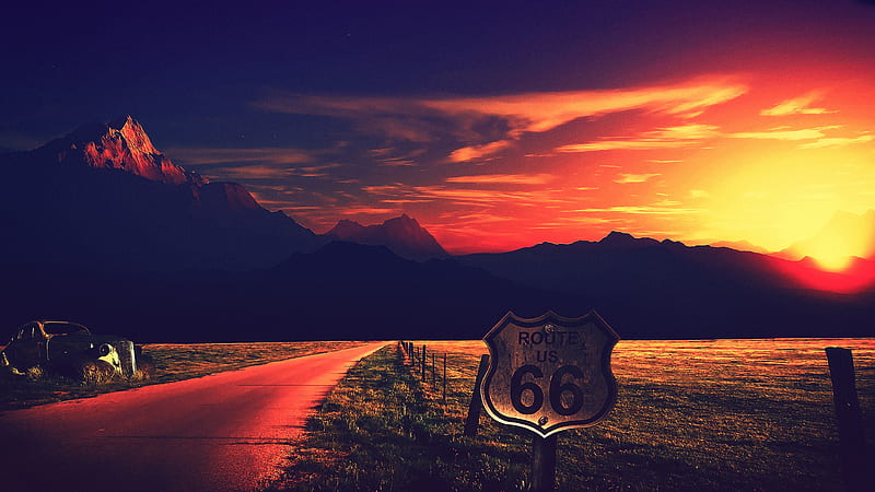 Route Us 66 graphy , graphy, road, HD wallpaper