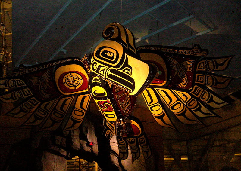 native american birds totem, culture, statue, birds, native american, totem, HD wallpaper