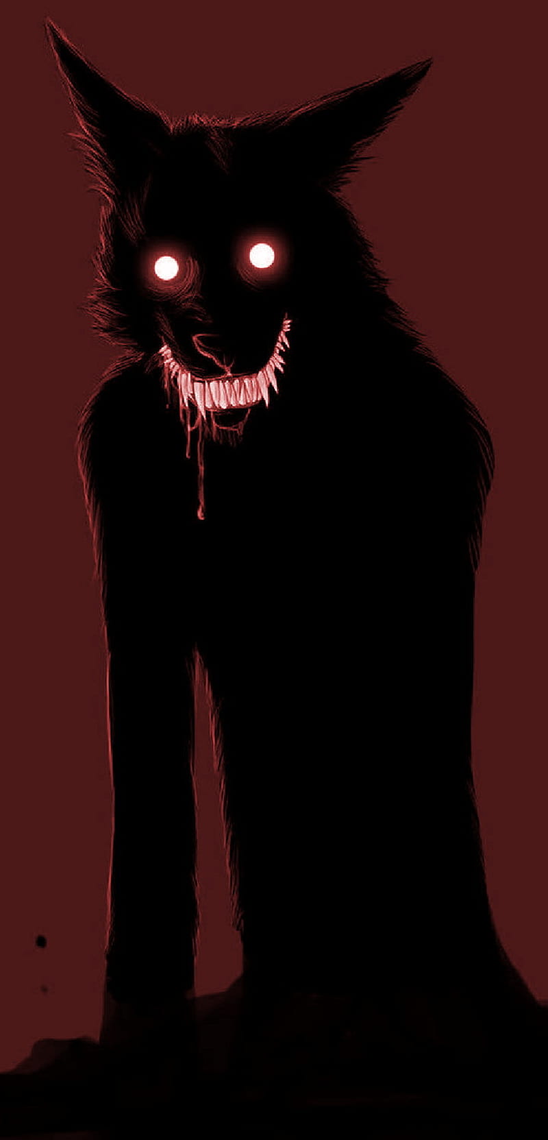 Red Wolf, black, horror, HD phone wallpaper