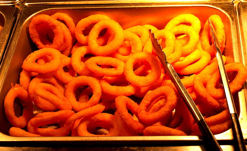 Onion Rings, rings, onions, side diches, food, HD wallpaper