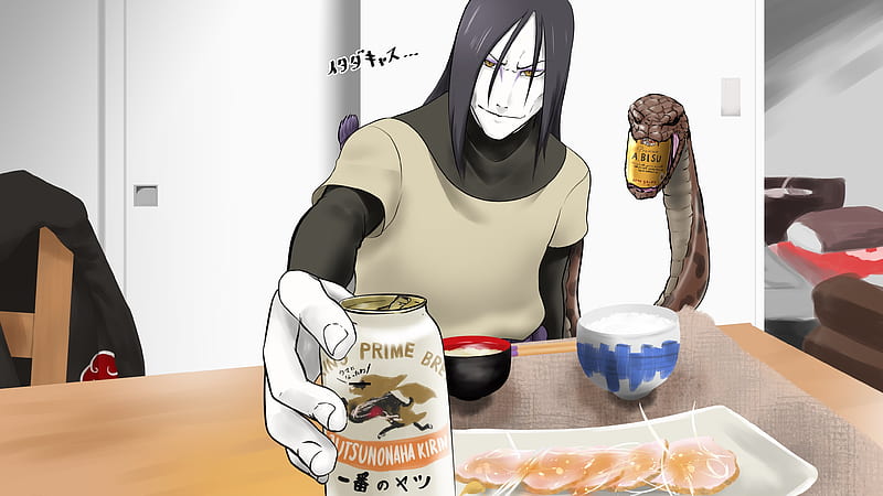 orochimaru, snake, sashimi, drinks, Anime, HD wallpaper