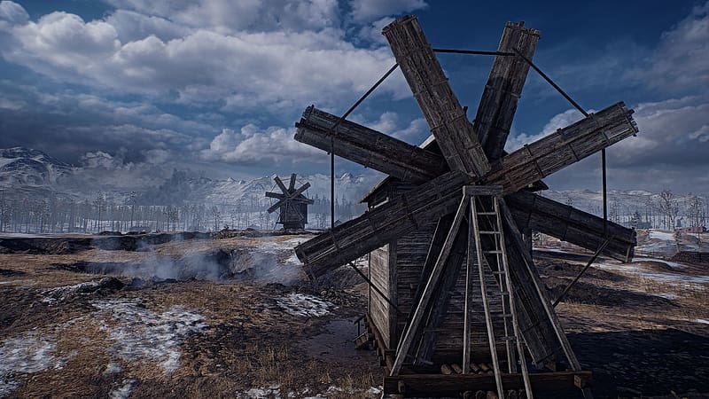 Winter, Battlefield, Windmill, Scenery, Video Game, Battlefield 1, HD wallpaper