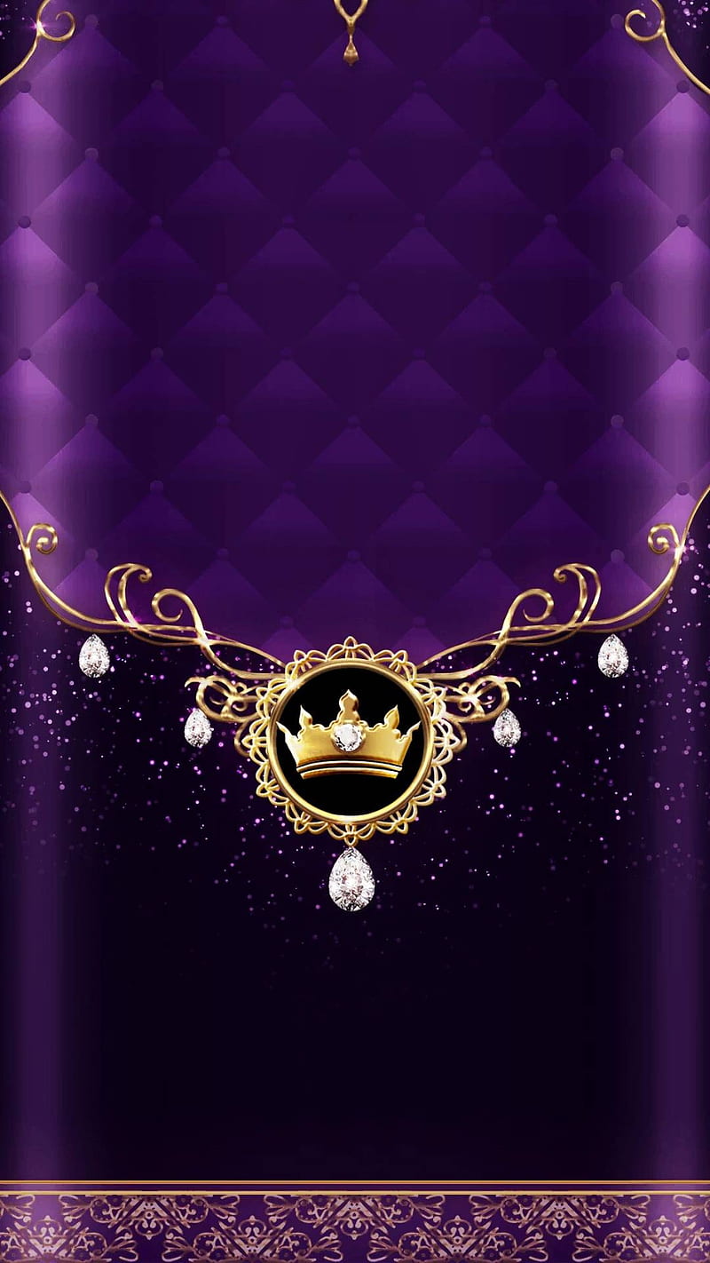 Crown, alphabet, black gold edge, HD phone wallpaper