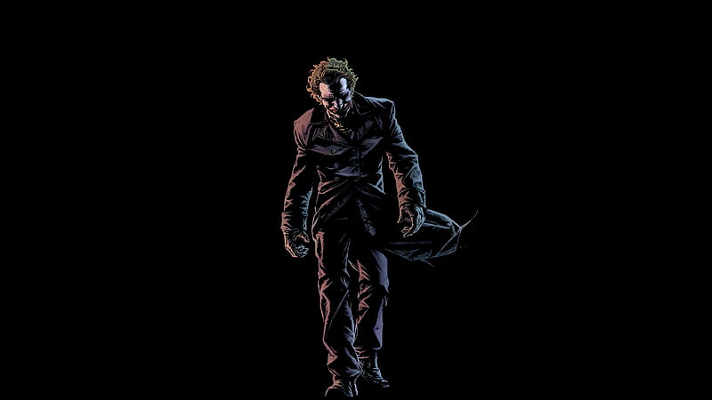 Joker Walking In Dark , joker, supervillain, superheroes, artist, artwork, digital-art, dark, black, HD wallpaper