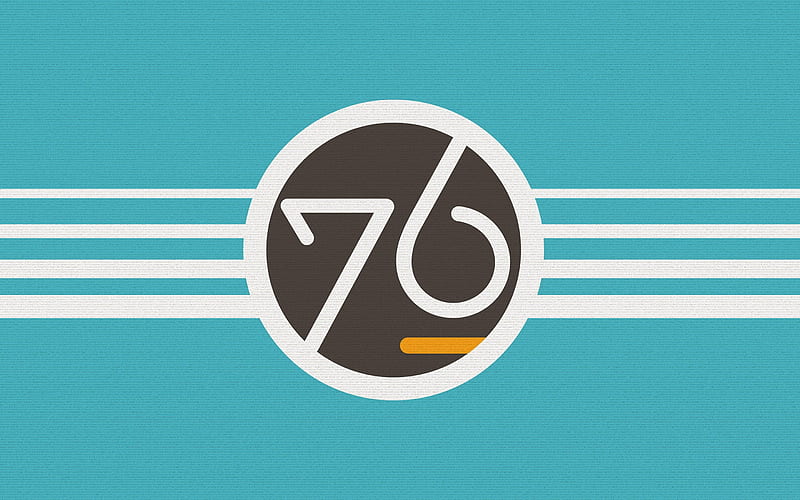 System76 logo, creative, material design, Linux, OS, blue backgrounds, System76, HD wallpaper