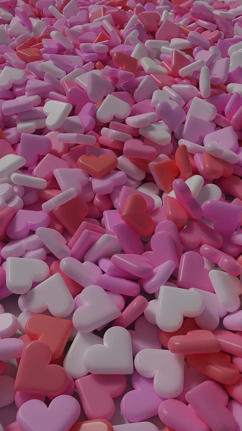 Valentines Hearts, candies, candy, girly, happiness, holiday, love, pattern, sweets, HD phone wallpaper