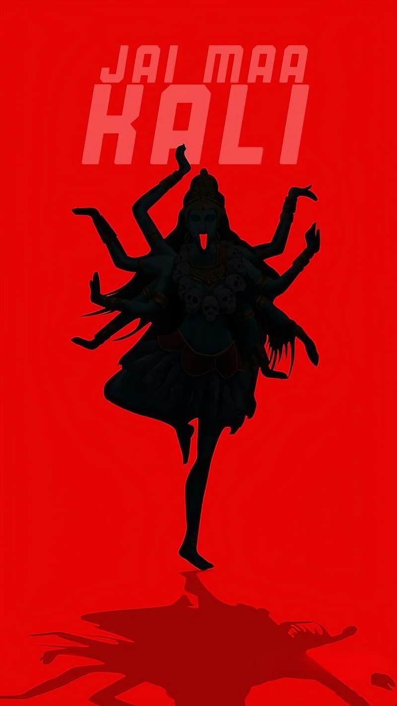 Kali Mata Ki , Red Background, goddess, maa kali, HD phone wallpaper