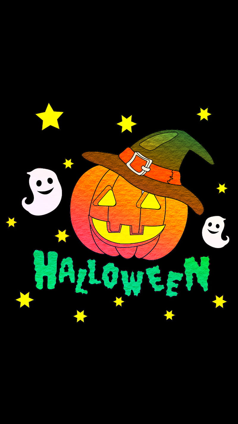 Halloween Fun, ghost, pumpkin, HD phone wallpaper