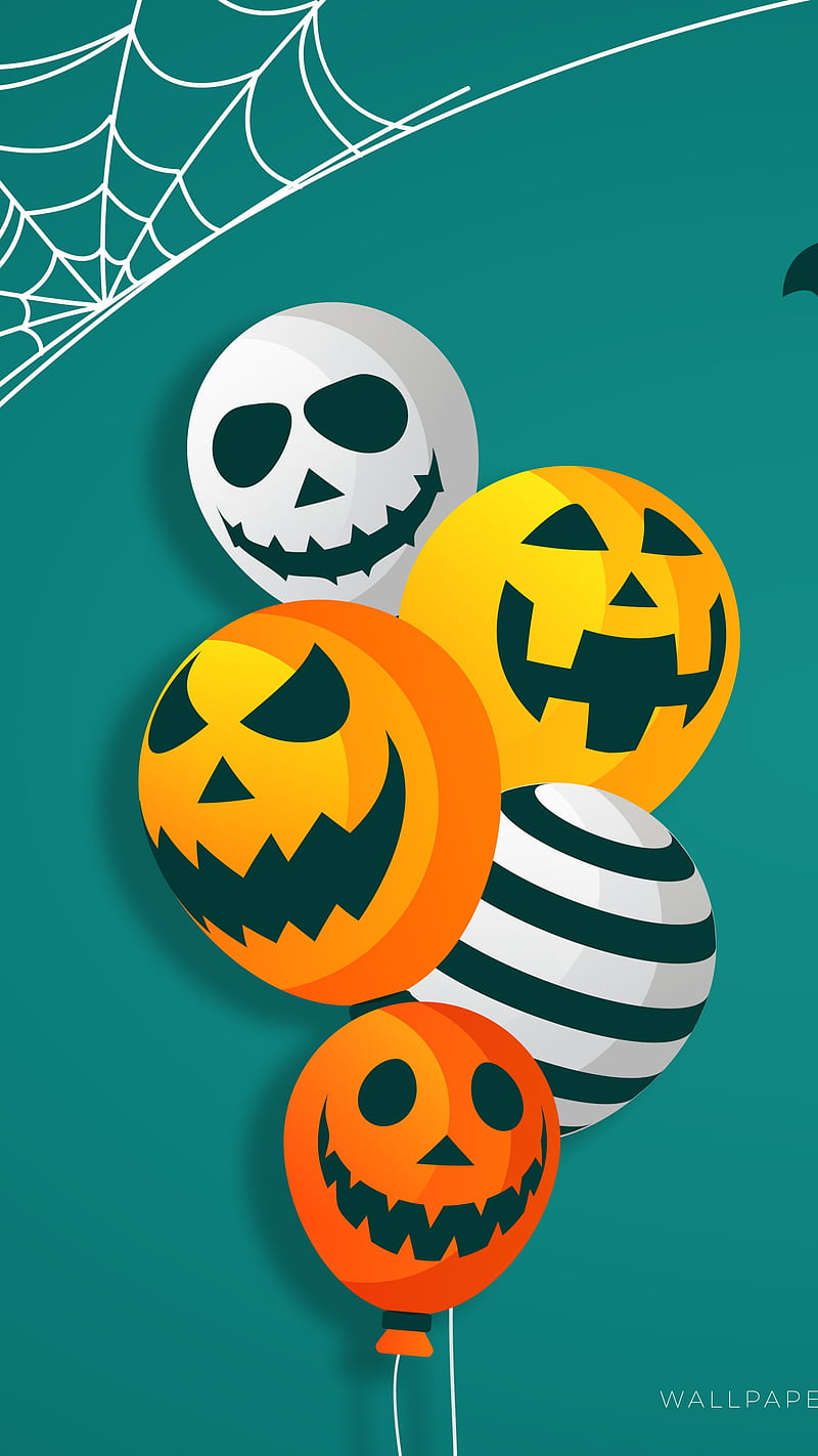 Halloween, balloon, balloons, creeper, creepy, festival, horror, pumpkins, scary, HD phone wallpaper