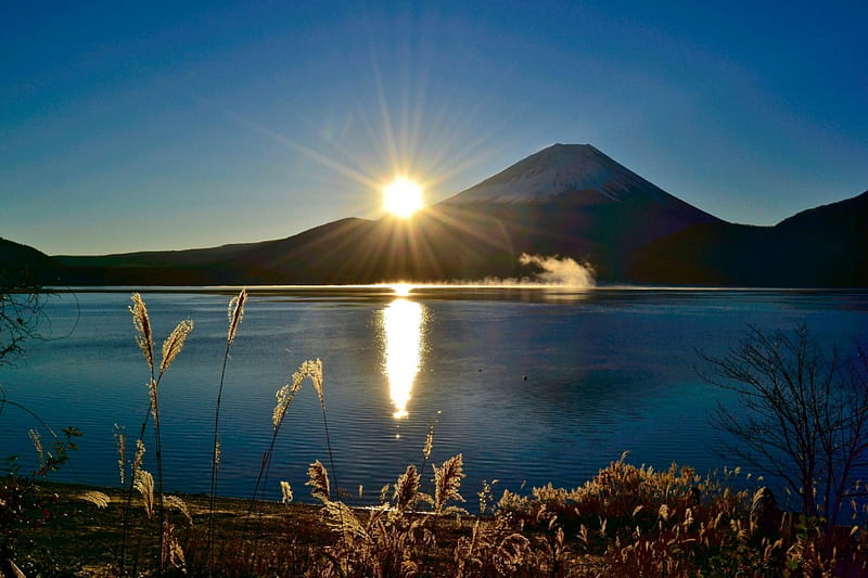Mt Fuji, mountain, cool, nature, sunset, fun, HD wallpaper