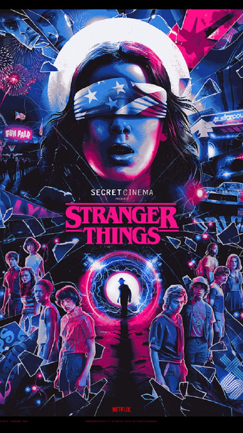 Stranger Things SC, dustin, eleven, lucas, mike, robin, season 3, secret cinema, steve, stranger things, will, HD phone wallpaper