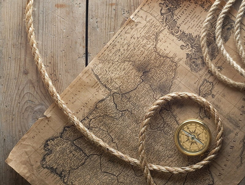 Old Map, maps, rope, old, map, old maps, HD wallpaper