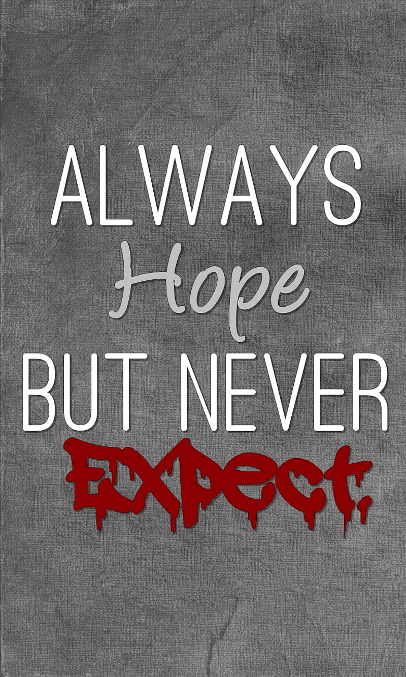 expect, cool, hope, never, new, quote, saying, sign, HD phone wallpaper