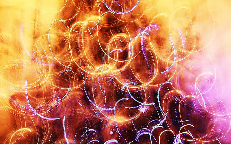 abstract fire colorful neon rays, abstract art, creative, neon art, abstract backgrounds, HD wallpaper