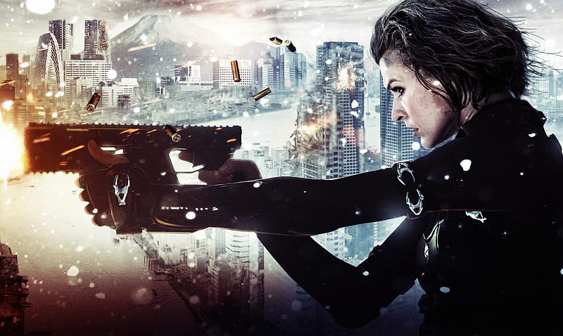 Resident Evil 6: The Final Chapter (2016), 2016, babe, movie, model, film, woman, post apocalypse, zombie, Resident Evil, gun, actress, The Final Chapter, Resident Evil 6, Milla Jovovich, HD wallpaper