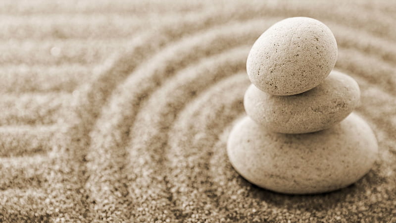 Three Rock Pebbles On Beach Sand Sand, HD wallpaper