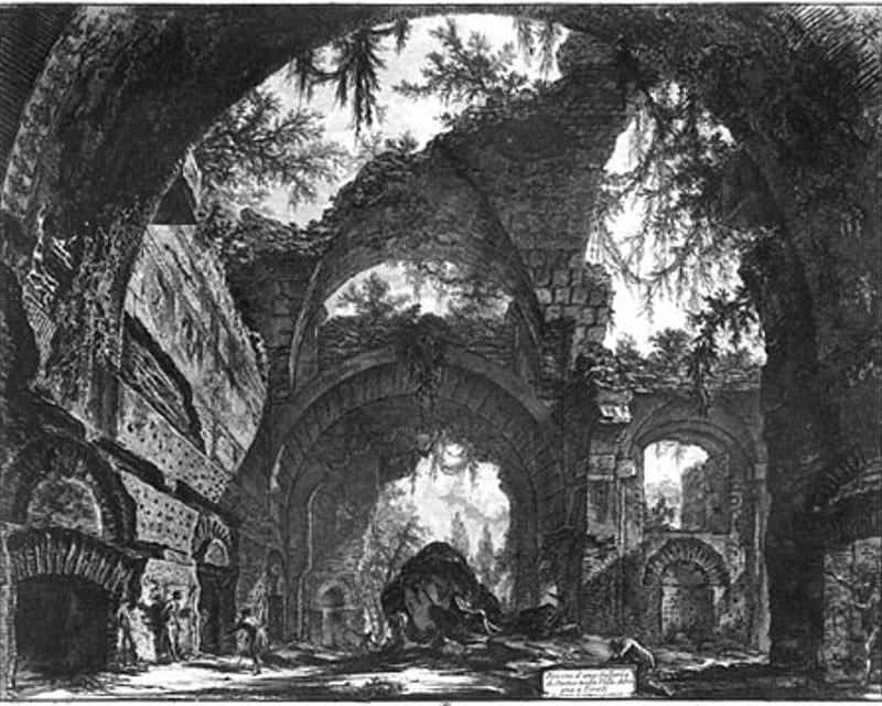 Piranesi - Ancient Ruins, phantasy, 18th century, engraving, landscape, HD wallpaper