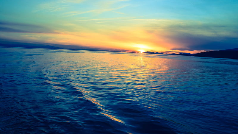 Silent Sunset Ocean Evening , sunset, evening, nature, HD wallpaper