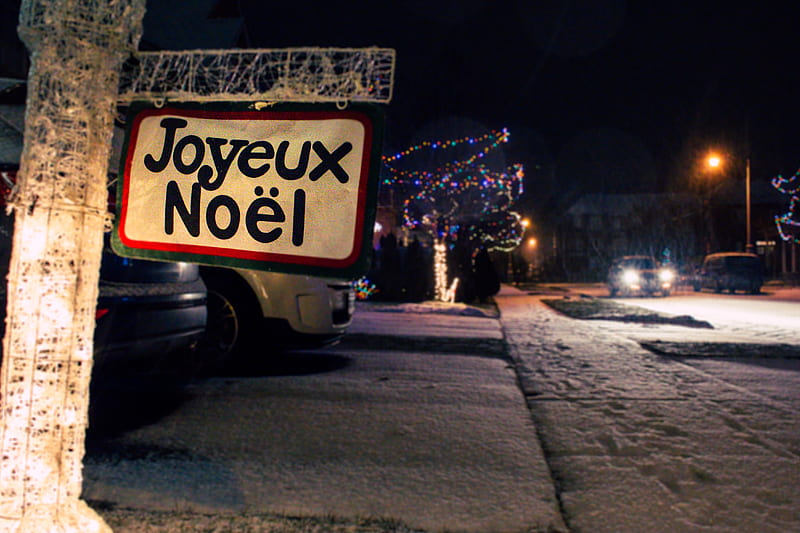 Joyeux Noel street sign, HD wallpaper